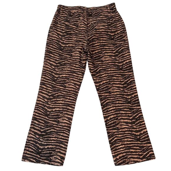 Joie Zebra Jacquard Cropped Pants Size 28 Black Bronze High Rise NWT - Picture 3 of 5